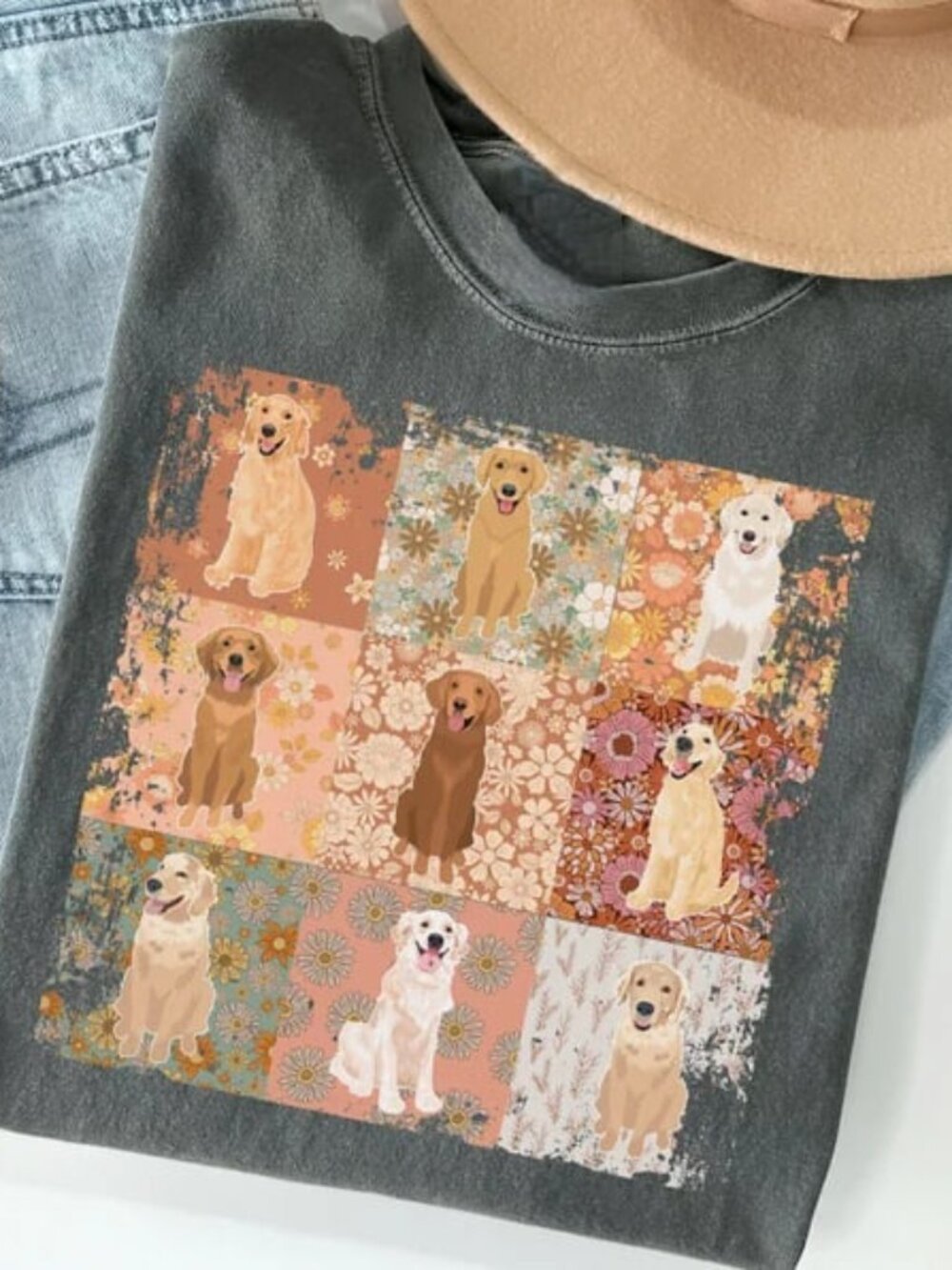 Floral Cute Dog Shirt, Dog Lover Gifts, Dog Mom Tee